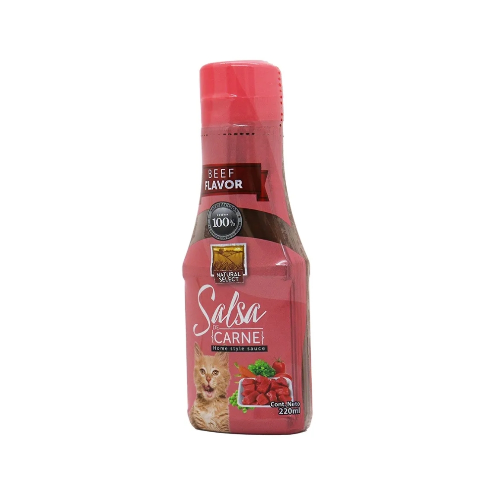 SALSA NATURAL SELECT SABOR A CARNE PARA GATO 220ML