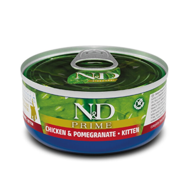 ALIMENTO HUMEDO PARA GATO EN LATA N&D PRIME CHICKEN & POMEGRANATE KITTEN 70 GR