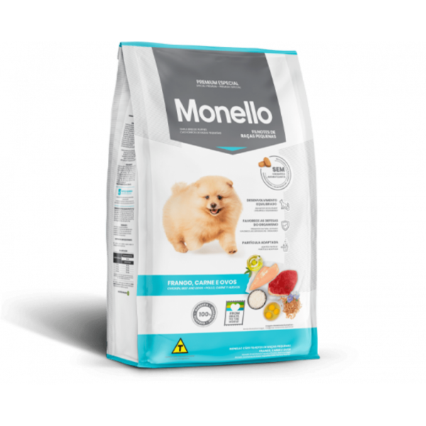 MONELLO PREMIUM CACHORROS DE RAZAS PEQUEÑAS – POLLO, CARNE Y HUEVOS