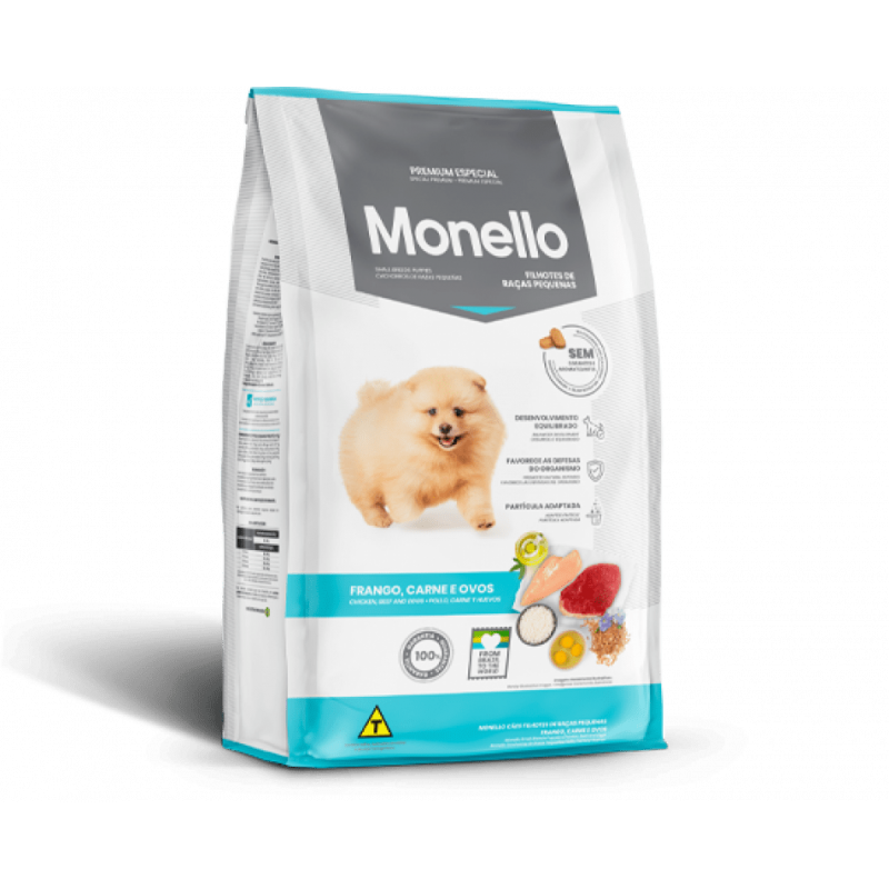 MONELLO PREMIUM CACHORROS DE RAZAS PEQUEÑAS – POLLO, CARNE Y HUEVOS